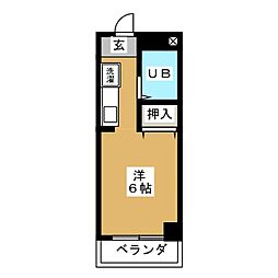 グリーンポート35 ワンルームの間取図画像