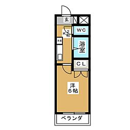 ルミエール芳野 1Kの間取図画像