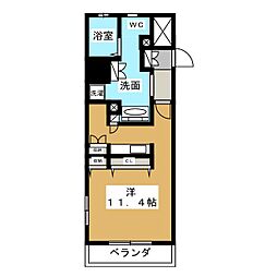 N.S.ZEAL大曽根 ワンルームの間取図画像