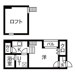 サンブラスハイム大曽根 1Kの間取図画像