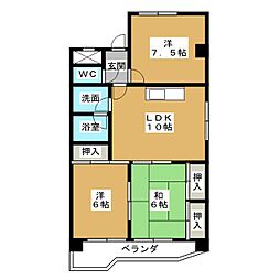 マジェスティハイツ御成 3LDKの間取図画像