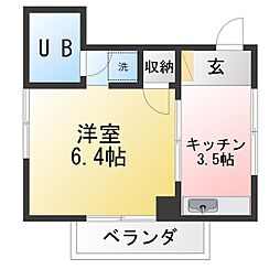 HOP 1Kの間取図画像