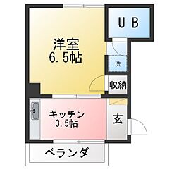 HOP 1Kの間取図画像