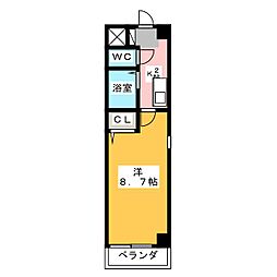 エクセル長池 1Kの間取図画像