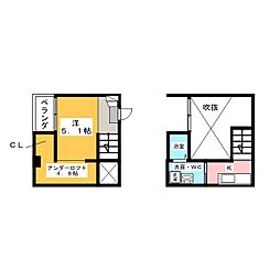 ラフェリオ 2階1SKの間取り