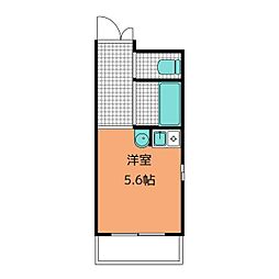 アーバン5 ワンルームの間取図画像