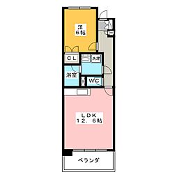パークシティ上小田井スカイコート 1LDKの間取図画像