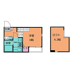 ハーモニーテラス平出町2 ワンルームの間取図画像