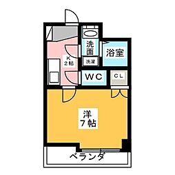 フラットK山木 1Kの間取図画像