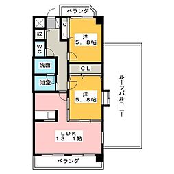 U-DINE市場木 2LDKの間取図画像