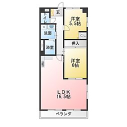 エリーナハイツ 2LDKの間取図画像