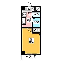 アネックス冨士 1Kの間取図画像