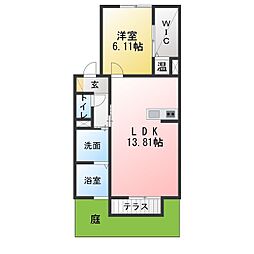 アルブル 1LDKの間取図画像