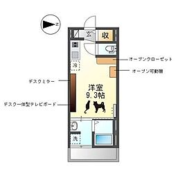 ソルテ歌里 ワンルームの間取図画像
