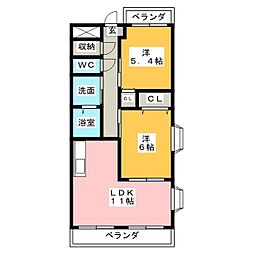 エミネンスオタイ 2LDKの間取図画像