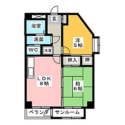 アーク302 2LDKの間取図画像