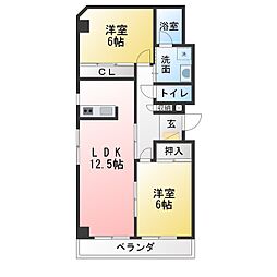 ベルメゾンA 2LDKの間取図画像