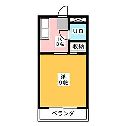 クリエール本山 4階1Kの間取り
