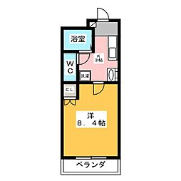 レジデンス赤坂 1階1Kの間取り