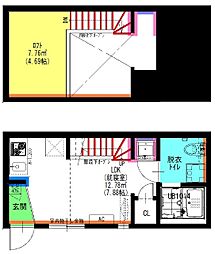 Velo JIYUGAOKA 2階ワンルームの間取り