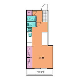 アーバンヴィラ覚王山 3階ワンルームの間取り