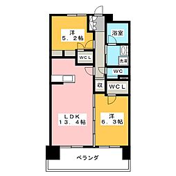 Ｓ−ＲＥＳＩＤＥＮＣＥ茶屋ヶ坂Ｅａｓｔ 14階2LDKの間取り