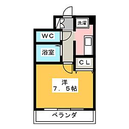 エスポアール大島 4階1Kの間取り