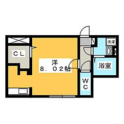 Branche覚王山II 3階ワンルームの間取り