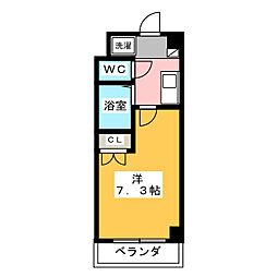 グリーンエミナンス東山 1階1Kの間取り