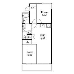 第2栄和マンション 2LDKの間取図画像