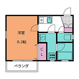 アリヴィオ東苑 1Kの間取図画像