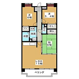シティ・ライフグランヴィーネ星ケ丘A棟 3LDKの間取図画像