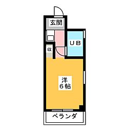 春里第一ビル ワンルームの間取図画像