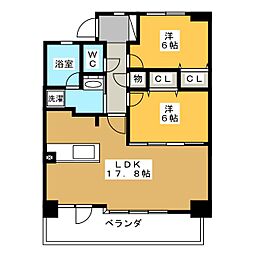 CHAYAGASAKARISE 2LDKの間取図画像
