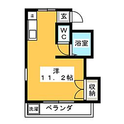 ブラウ・シュピーゲル ワンルームの間取図画像
