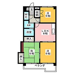 シャトーマスヒコ 3LDKの間取図画像