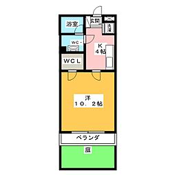 プロシード穂波町 1Kの間取図画像