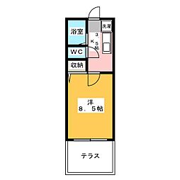 ヴァンベール山手 1Kの間取図画像