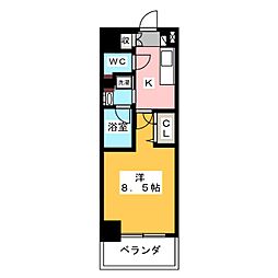 シテイライフ東山公園 1Kの間取図画像