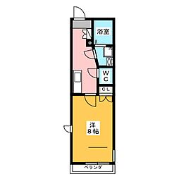 トゥルーハート本山 1Kの間取図画像