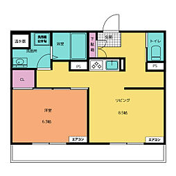 スペースヒルズ 1LDKの間取図画像