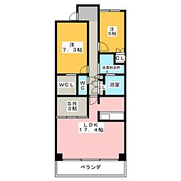 プライムメゾン富士見台 2LDKの間取図画像