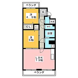 春里ハイツ 2LDKの間取図画像
