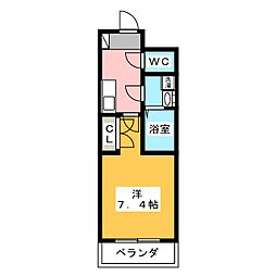 ヌーベルポルト本山 1Kの間取図画像