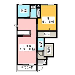 D-room京和風穂波1棟 1LDKの間取図画像
