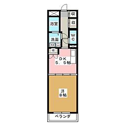 フィオレンテ本山 1DKの間取図画像