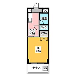 サンハウス田代 1DKの間取図画像