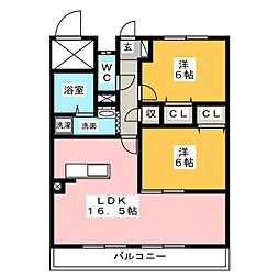 C'sハーモニー春里 2LDKの間取図画像