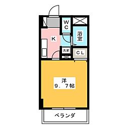 KANOKO21 1Kの間取図画像