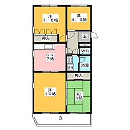 ロイヤル西崎 3LDKの間取図画像